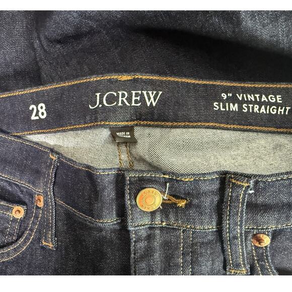 J. Crew 9" Vintage Slim Straight Ankle Cropped Stretch Jean 28 Indigo Dark Blue - Picture 11 of 15